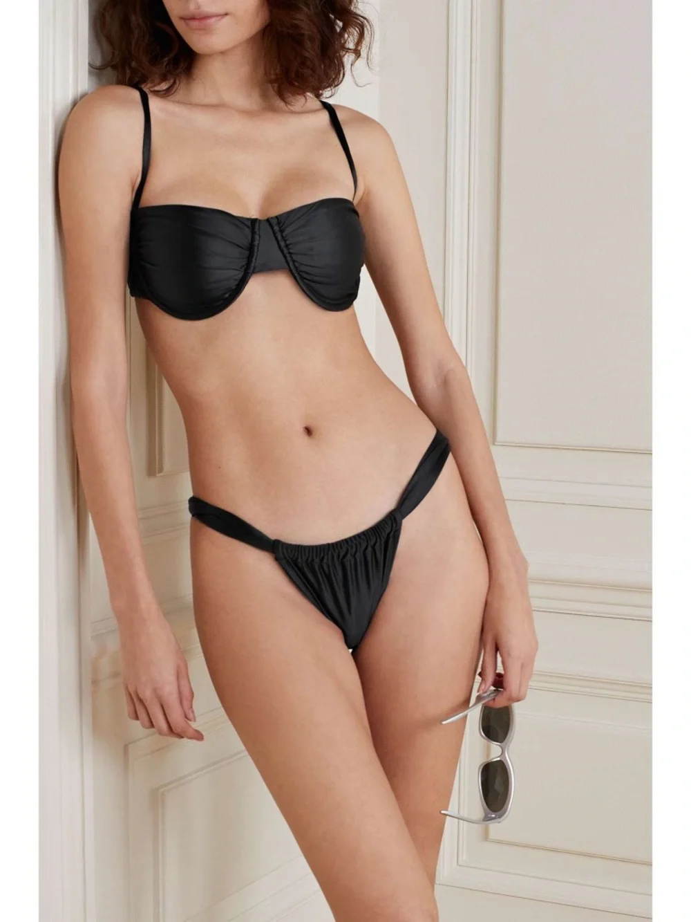 Good American Shine Stretch-satin bikini bottoms 2XL - Picture 3 of 6